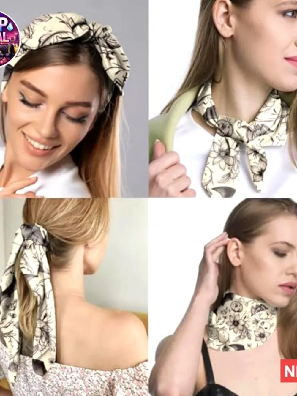 Silk Feeling Square Satin Scarf 27.5 Inches Head Hair Wrap